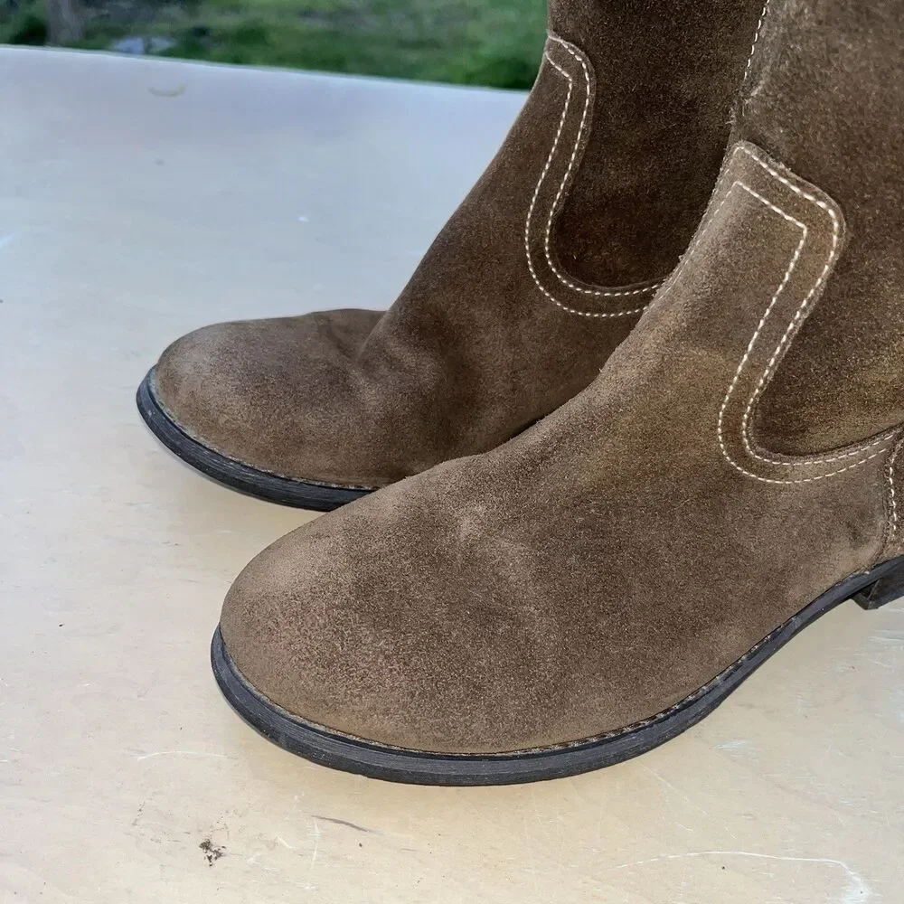 Guess Womens Size 6.5 M Brown Suede Boots Equestrian Riding Tall Knee High